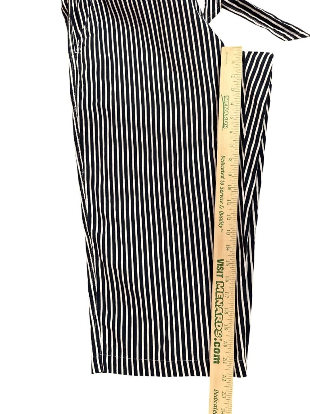 Liz Claiborne Cropped Pants Womens XL Navy White Stripe Linen Used - Picture 10 of 14